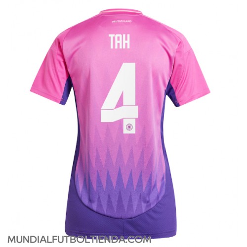 Camiseta Alemania Jonathan Tah #4 Segunda Equipación Replica Eurocopa 2024 para mujer mangas cortas